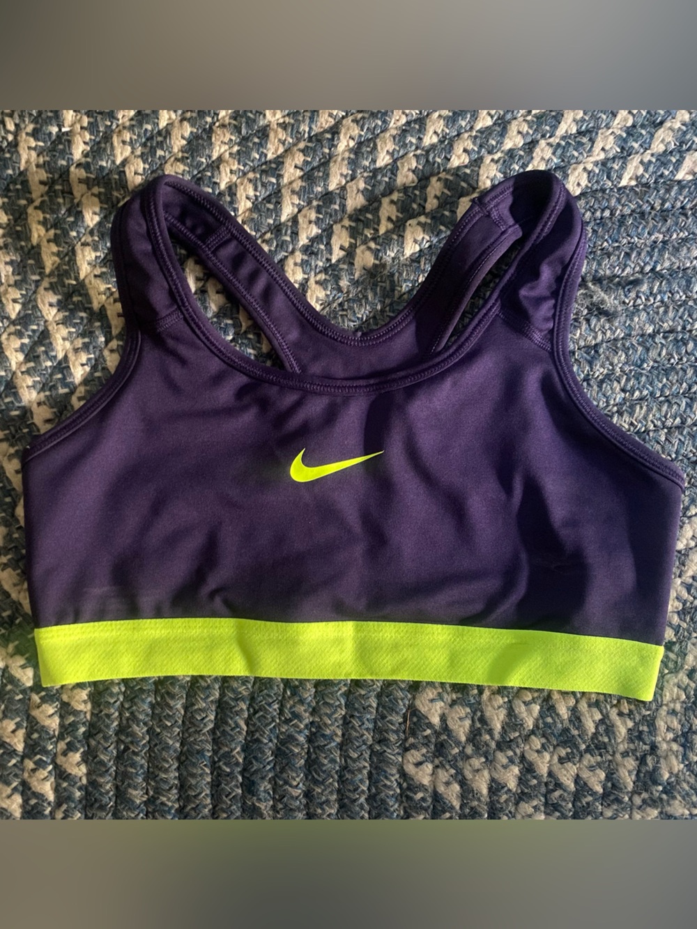 Nike Women’s Purple Sports Bra with Neon Band